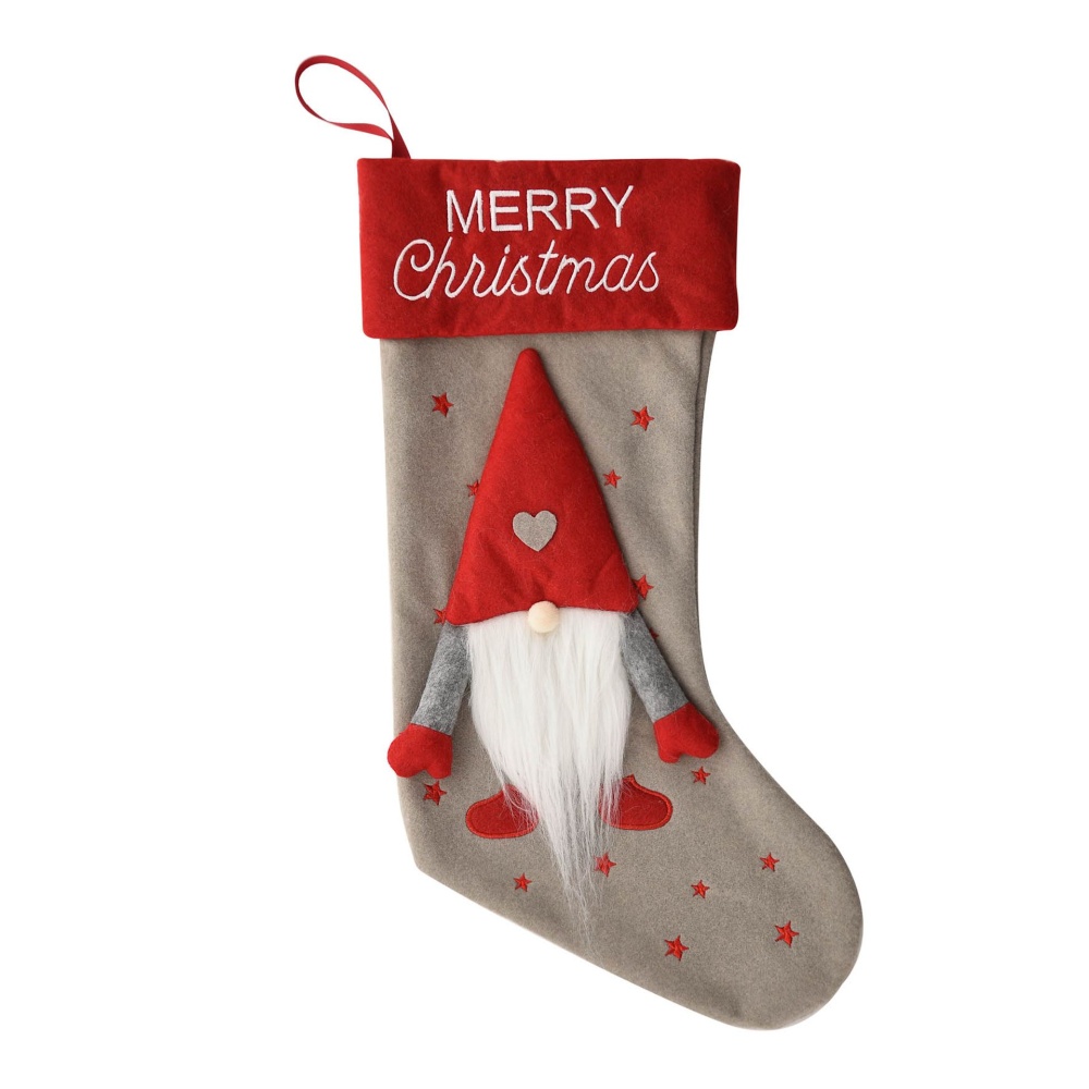 Christmas Red Gonk Stocking - Merry Christmas